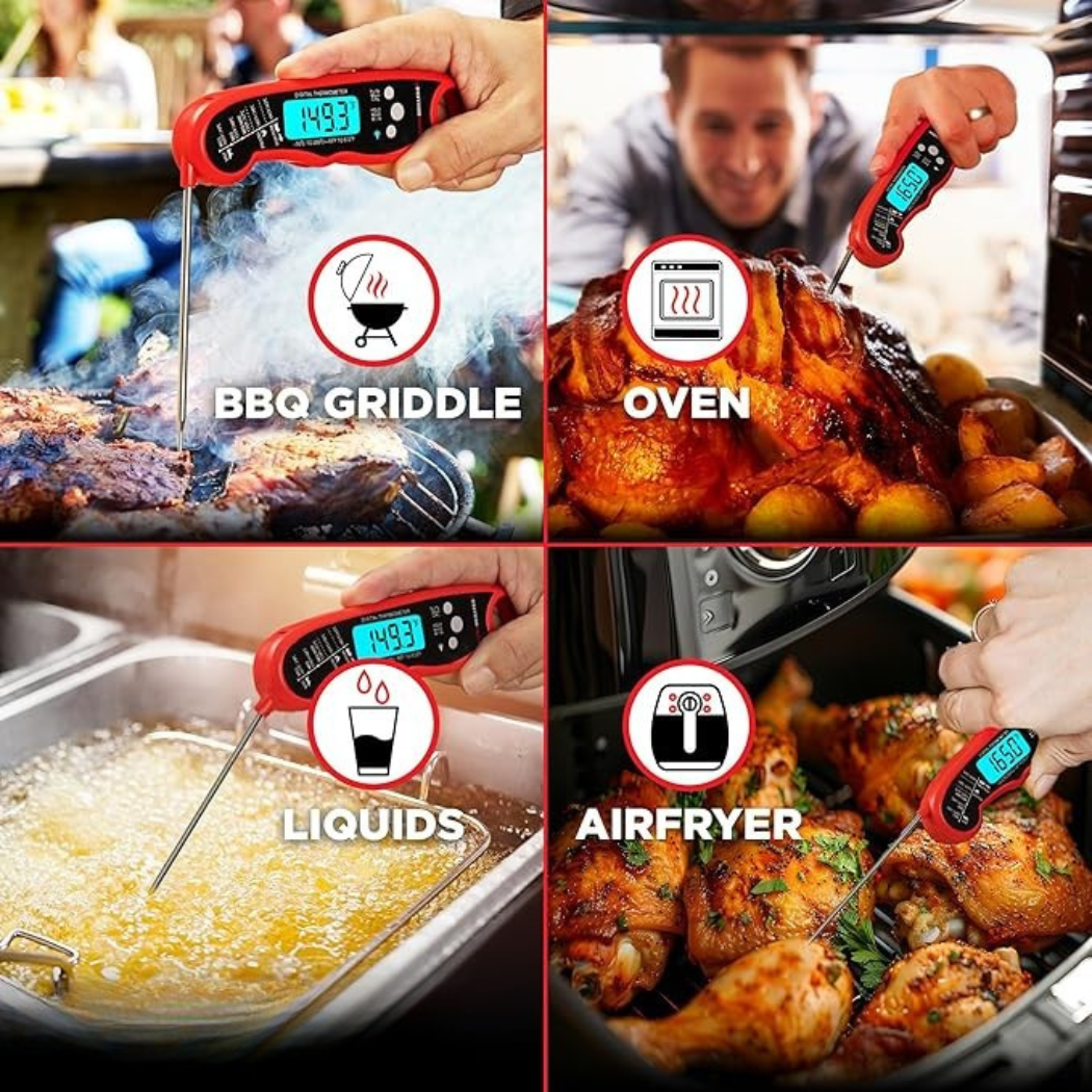 Quick & Easy Kitchen Thermometer Digital - Instant Read Food Thermometer for Cooking Grilling Air Fryer Griddle Probe Kitchen FamSphere