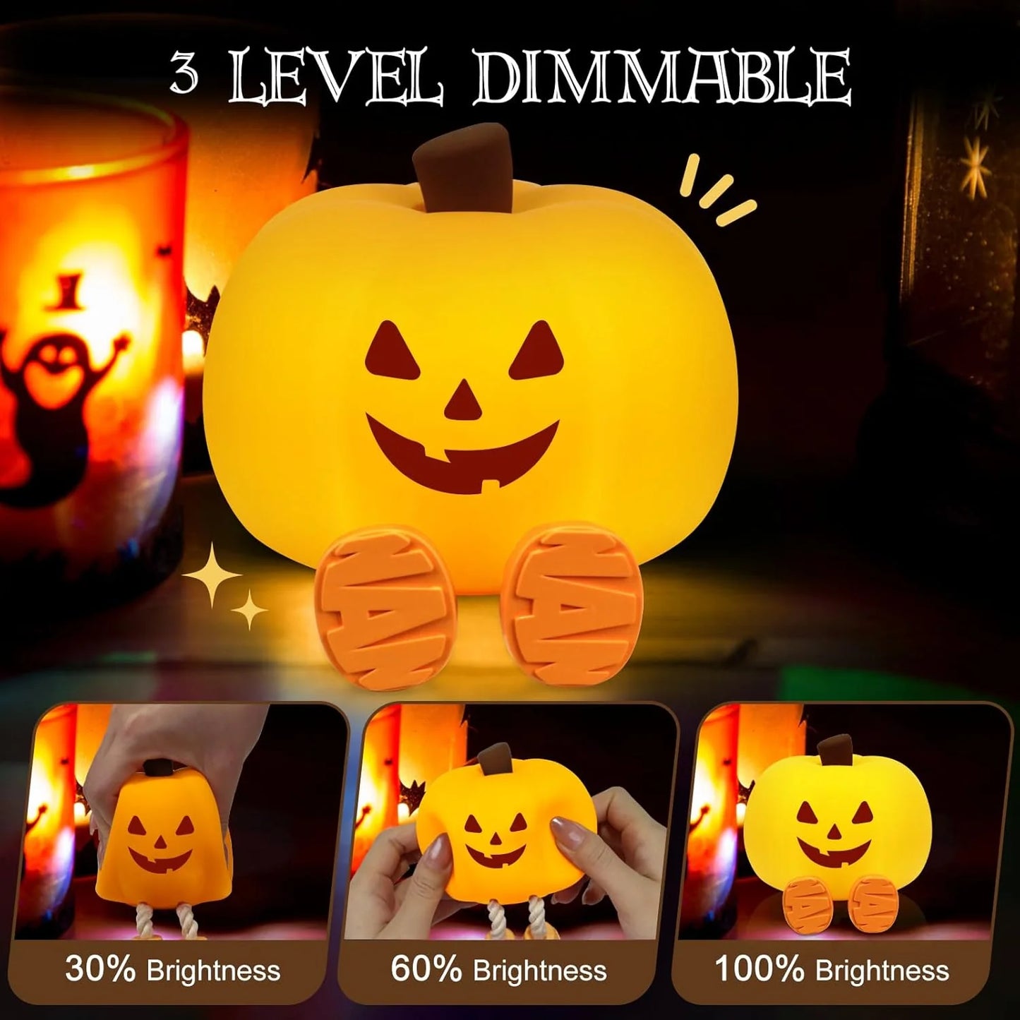 Cute pumpkin night light doubles as fall décor