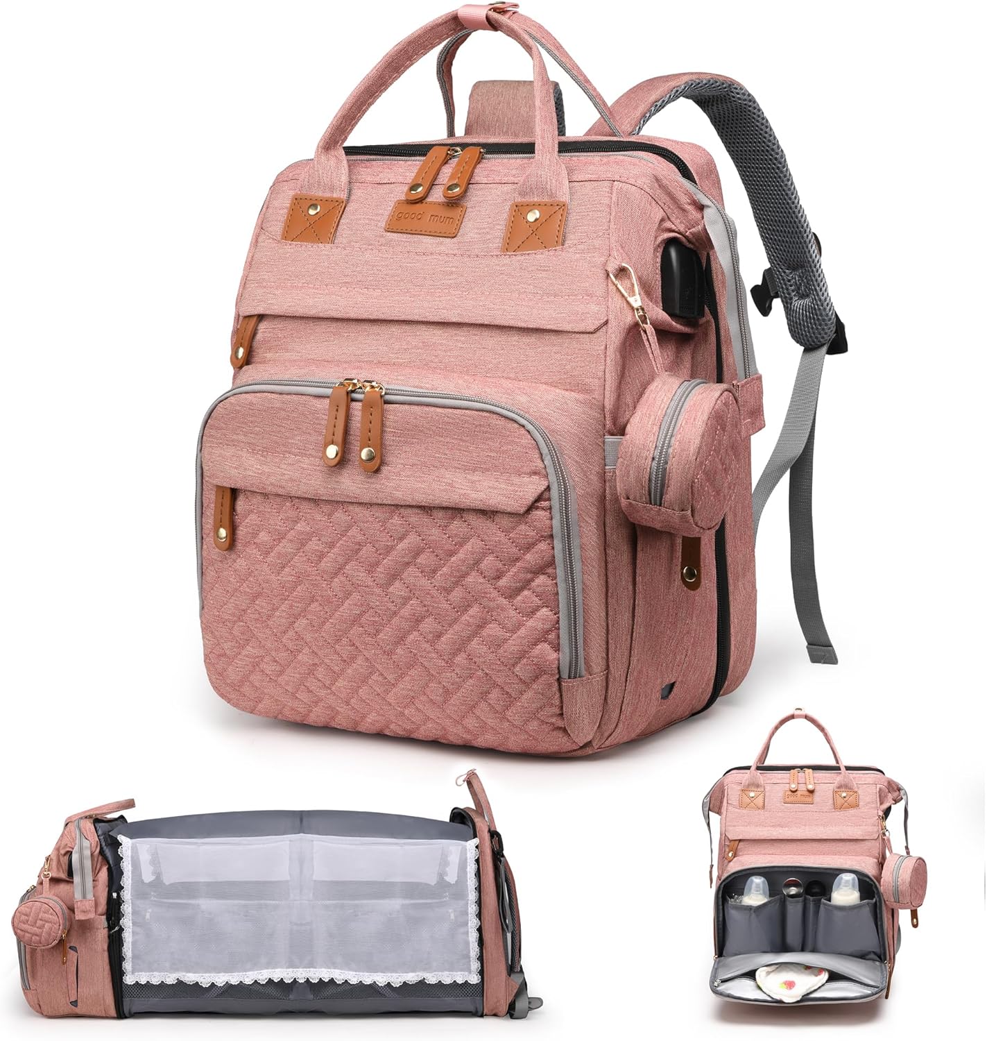 All-in-One Diaper Bag Backpack with Changing Station FamSphere