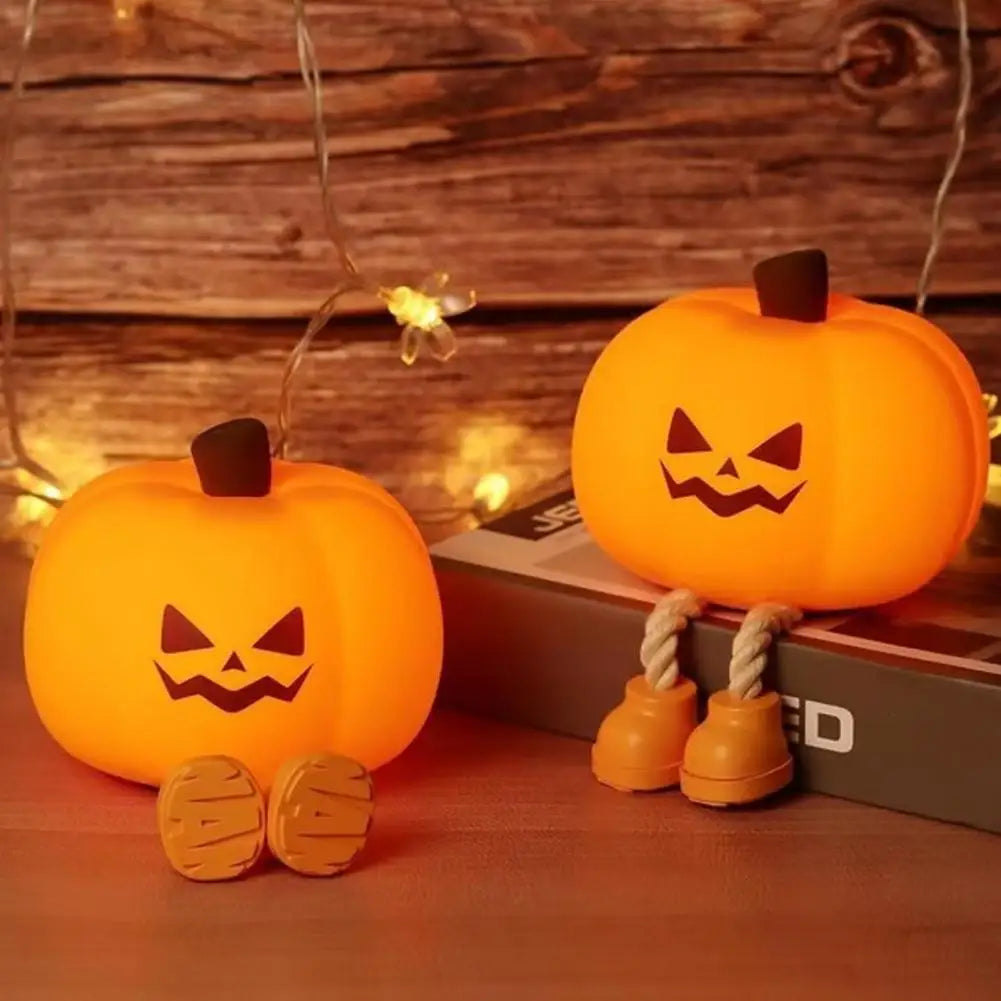 Soft silicone shell of squishy pumpkin night light