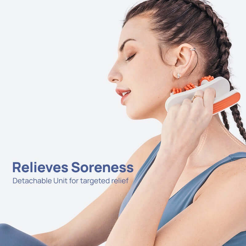 Close-up of triple-ridge massage head on cellulite roller massager