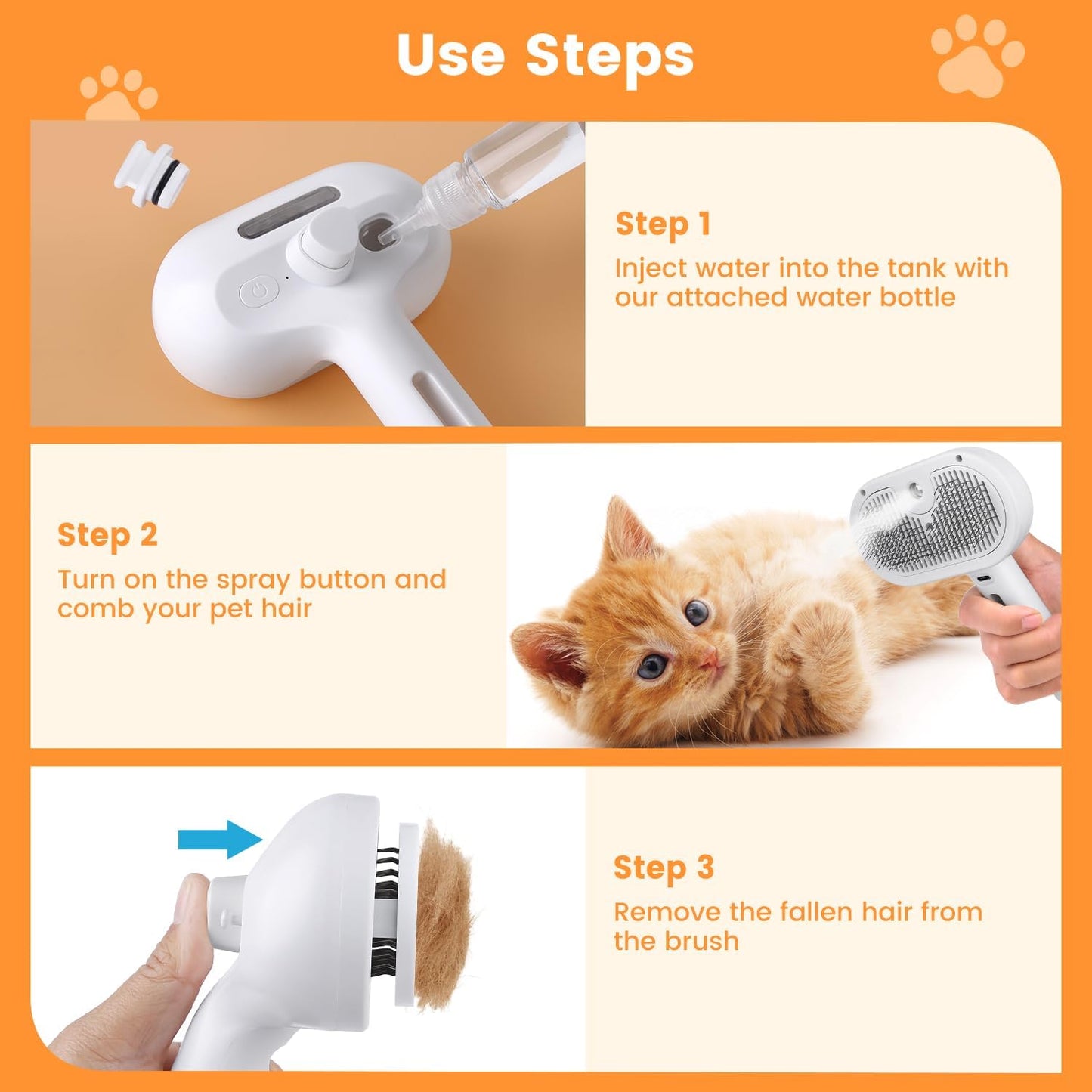 🐾 Pet Steamer Brush 🐾 FamSphere
