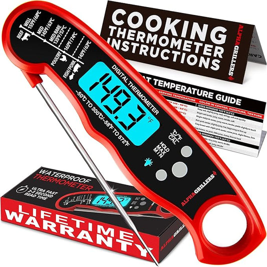 Quick & Easy Kitchen Thermometer Digital - Instant Read Food Thermometer for Cooking Grilling Air Fryer Griddle Probe Kitchen FamSphere