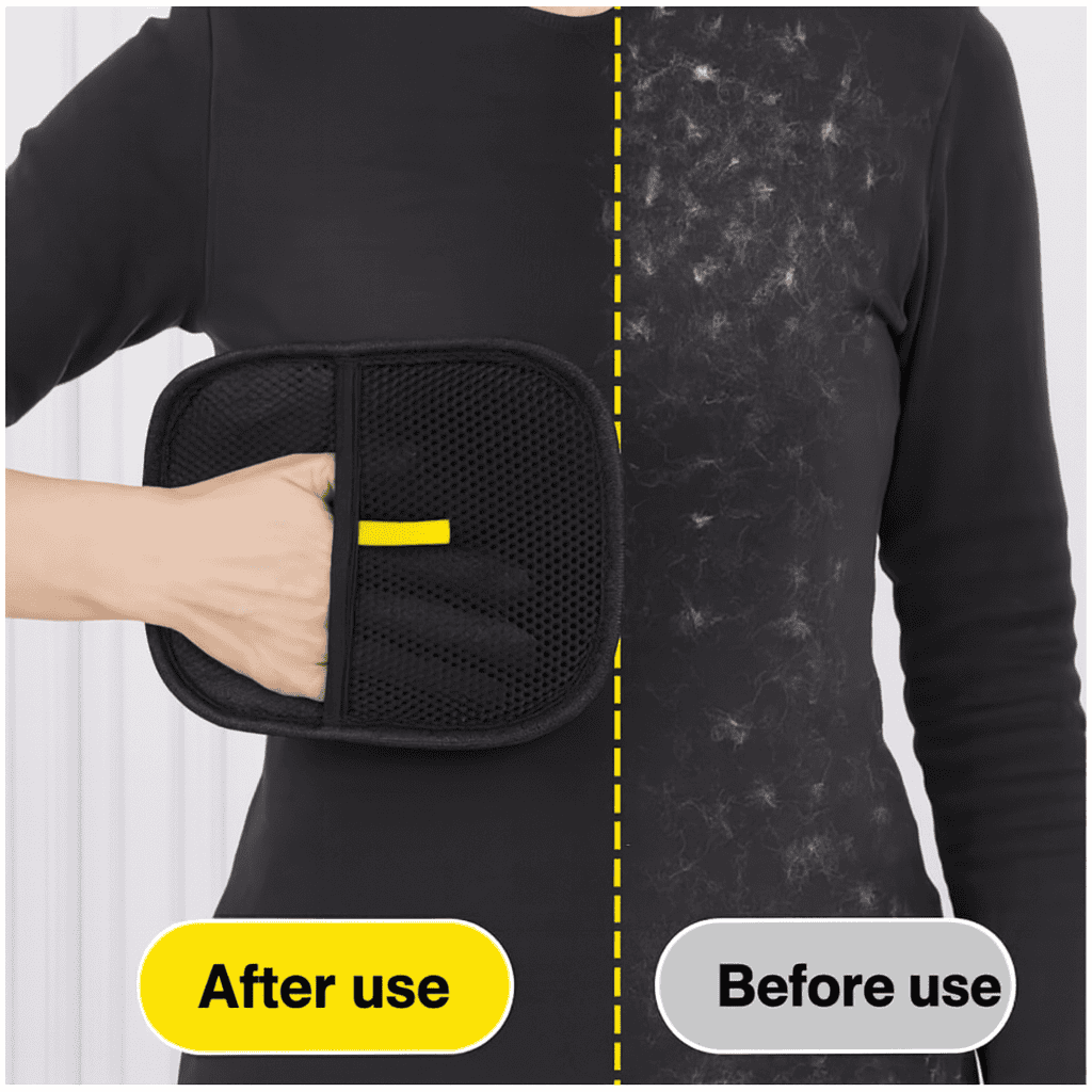 Reusable pet hair glove for grooming at home