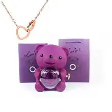 Forever Rose Bear with Engraved Necklace FamSphere