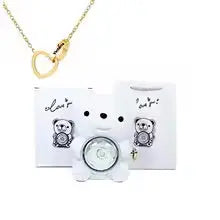 Forever Rose Bear with Engraved Necklace FamSphere