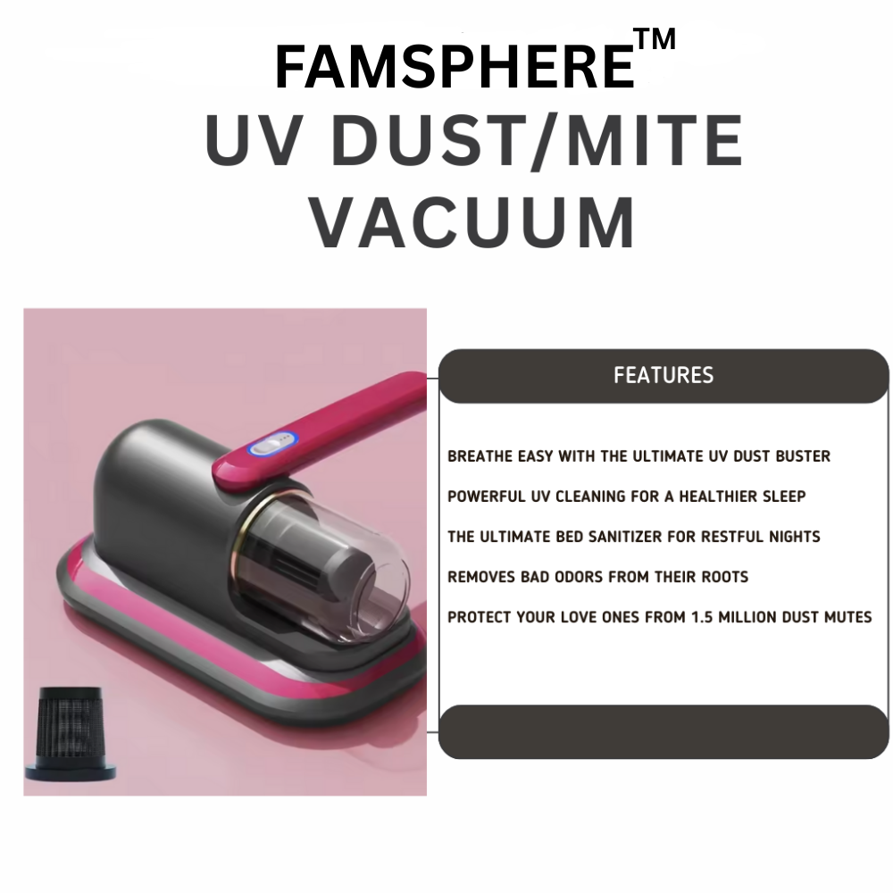 Handheld Mattress Vacuum Cleaner with UV-C Light & HEPA Filter FamSphere