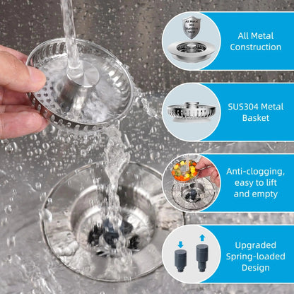 The 3-in-1 Kitchen Sink Drain Strainer FamSphere