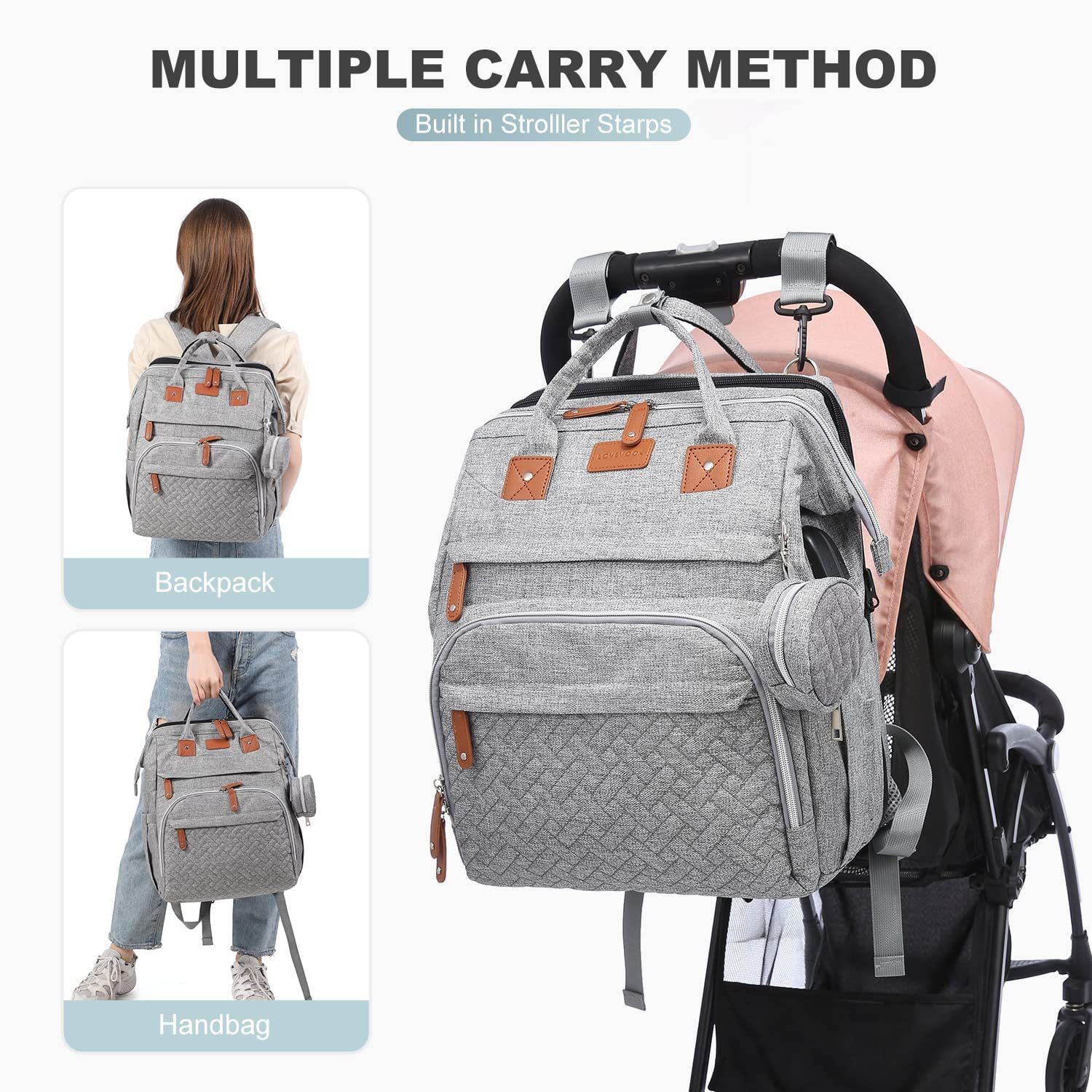 All-in-One Diaper Bag Backpack with Changing Station FamSphere