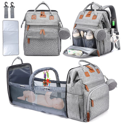 All-in-One Diaper Bag Backpack with Changing Station FamSphere