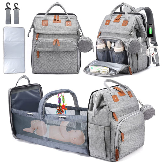 All-in-One Diaper Bag Backpack with Changing Station FamSphere