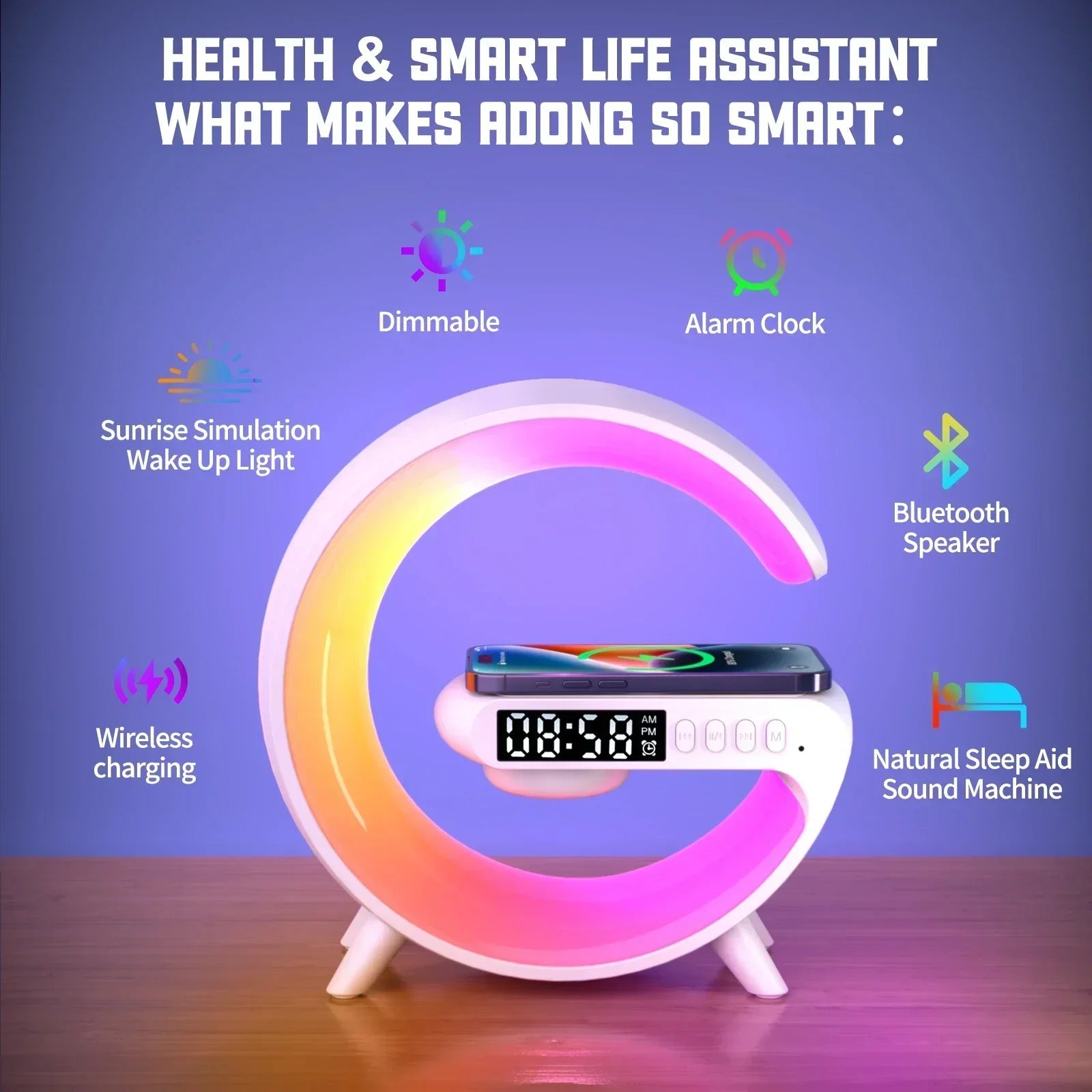 Multifunctional Wireless Charger/alarm Clock Speaker FamSphere