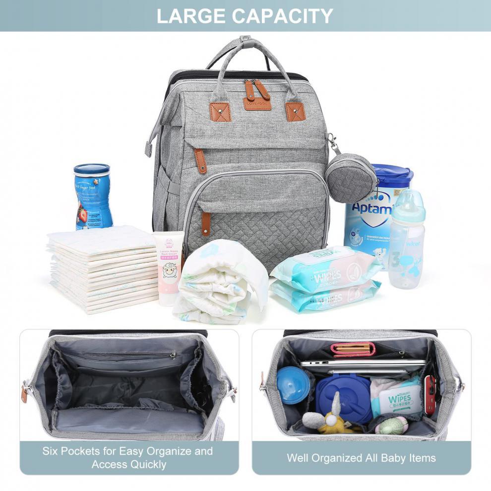 All-in-One Diaper Bag Backpack with Changing Station FamSphere