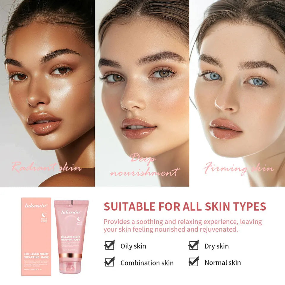 Collagen Night Mask Gel Face Cream Cleaning FamSphere